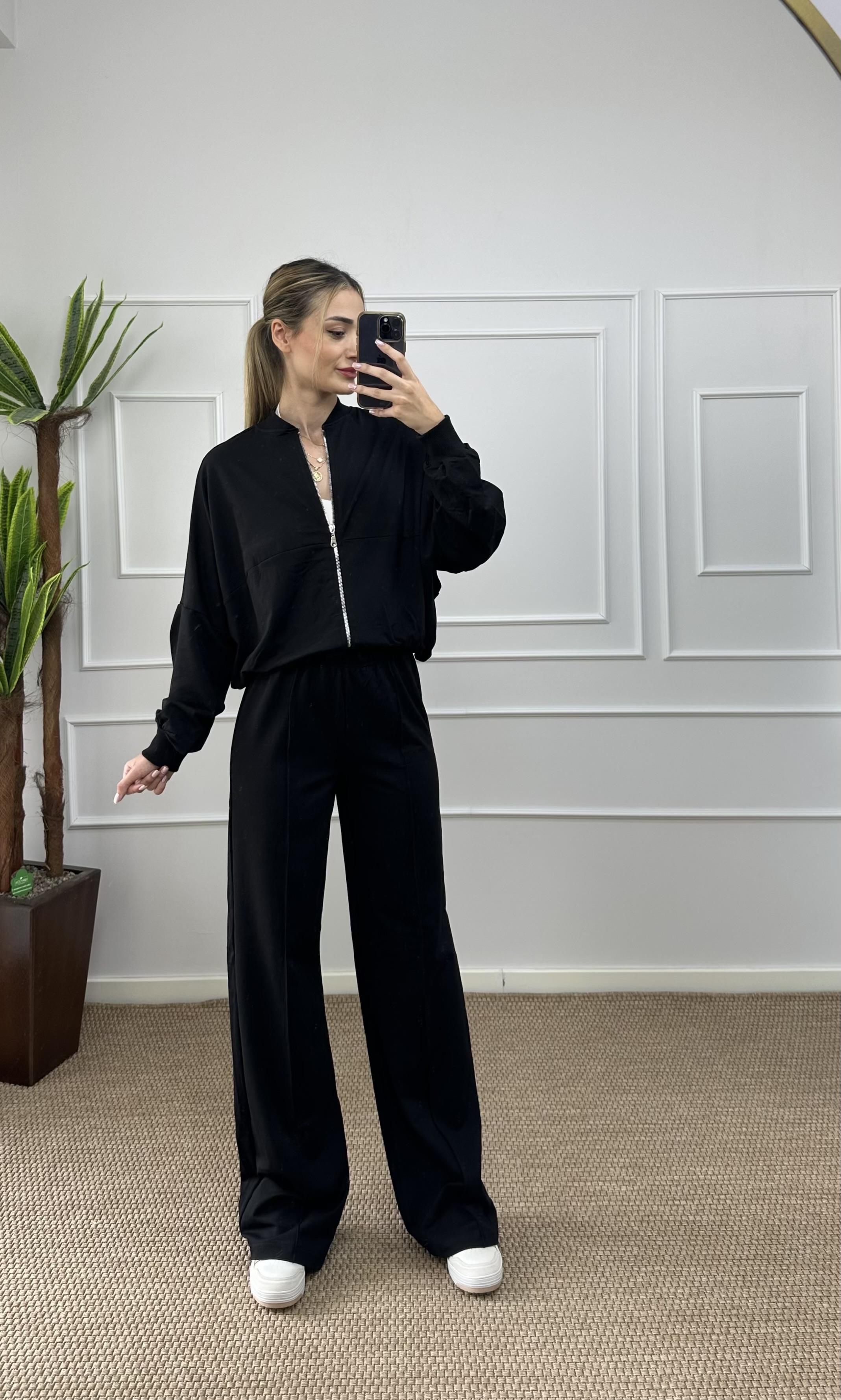 Kadın oversize hırkalı eşofman takımı
