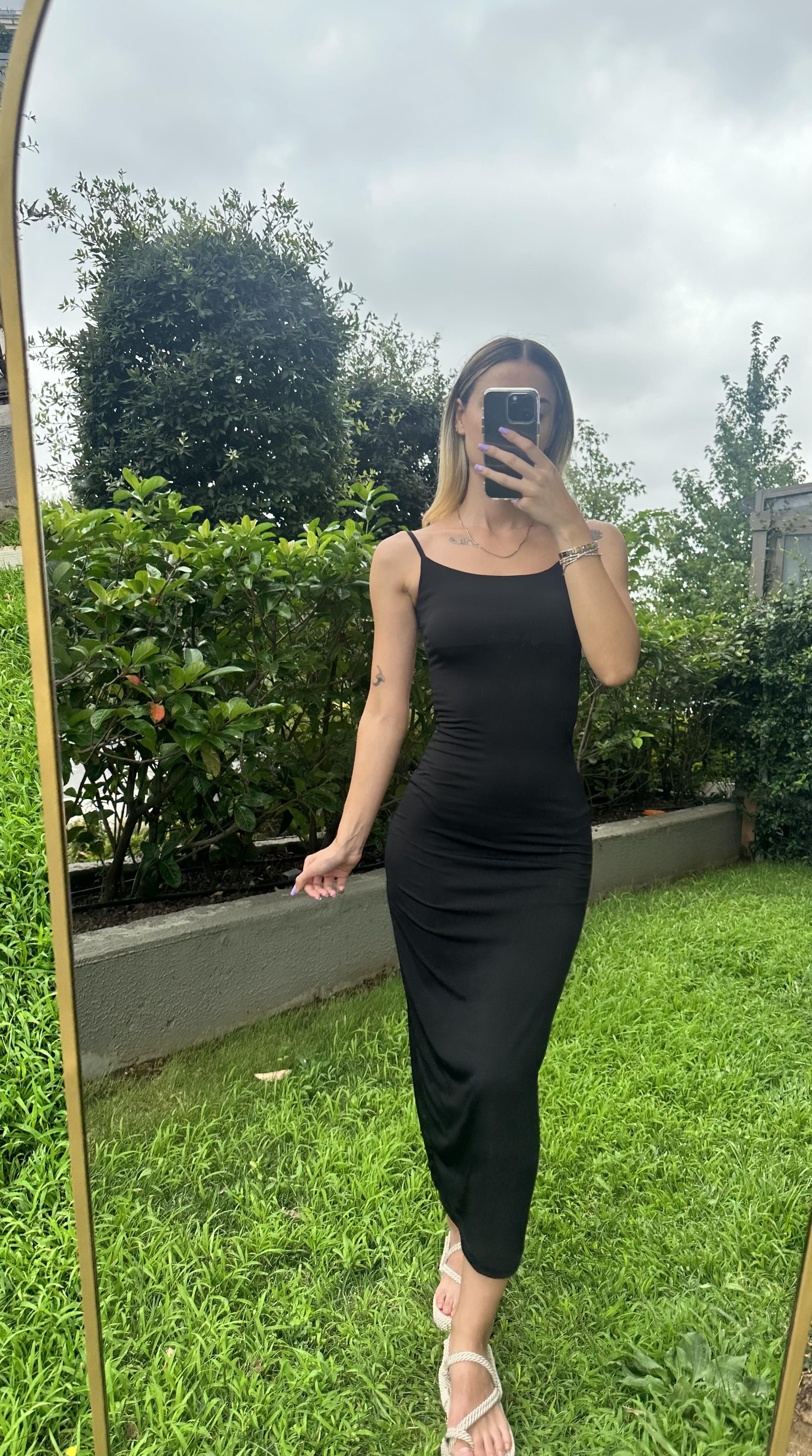 kadın yazlık ip askılı uzun boy barbie elbise