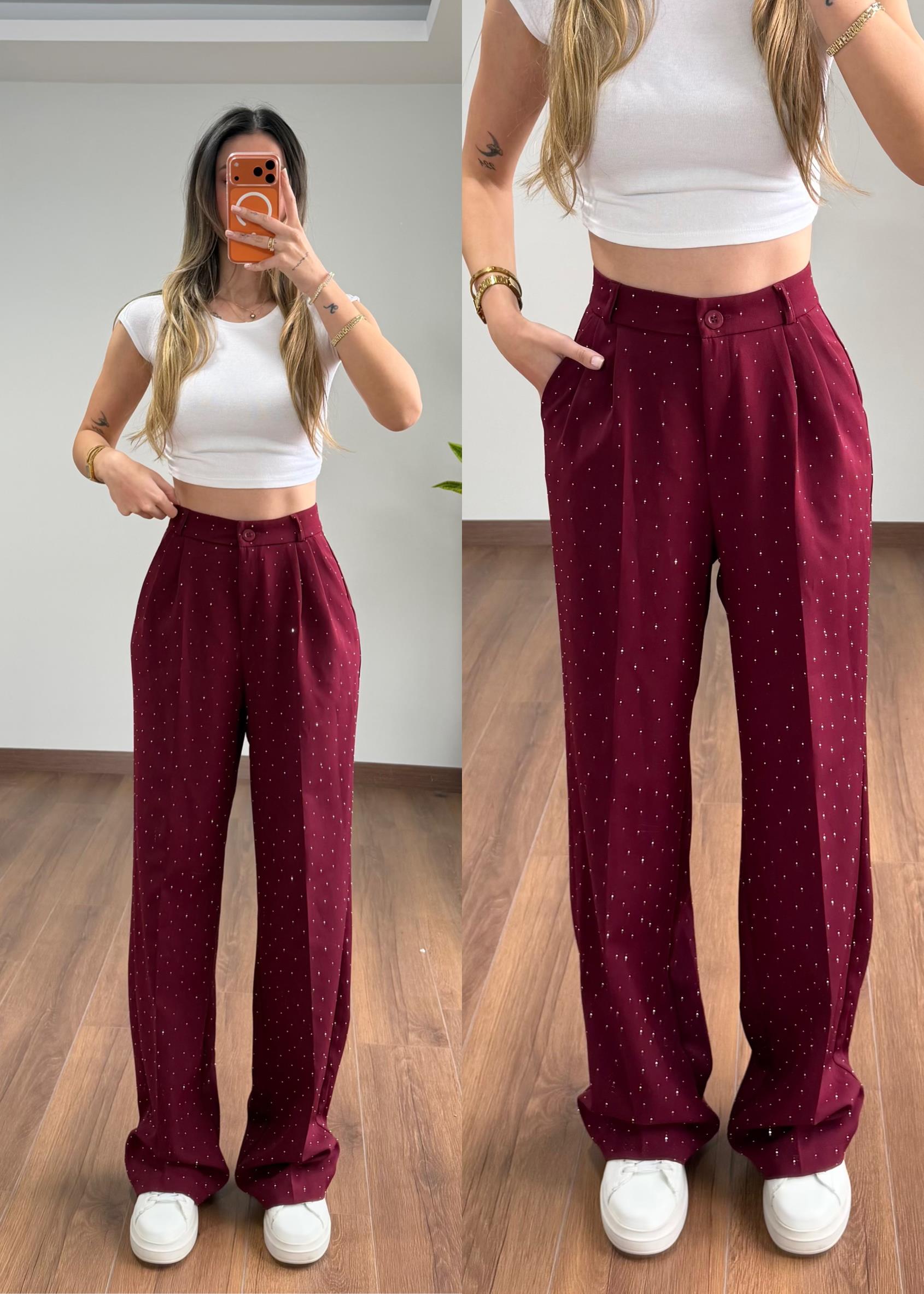 Lidya Taşlı Bordo Palazzo