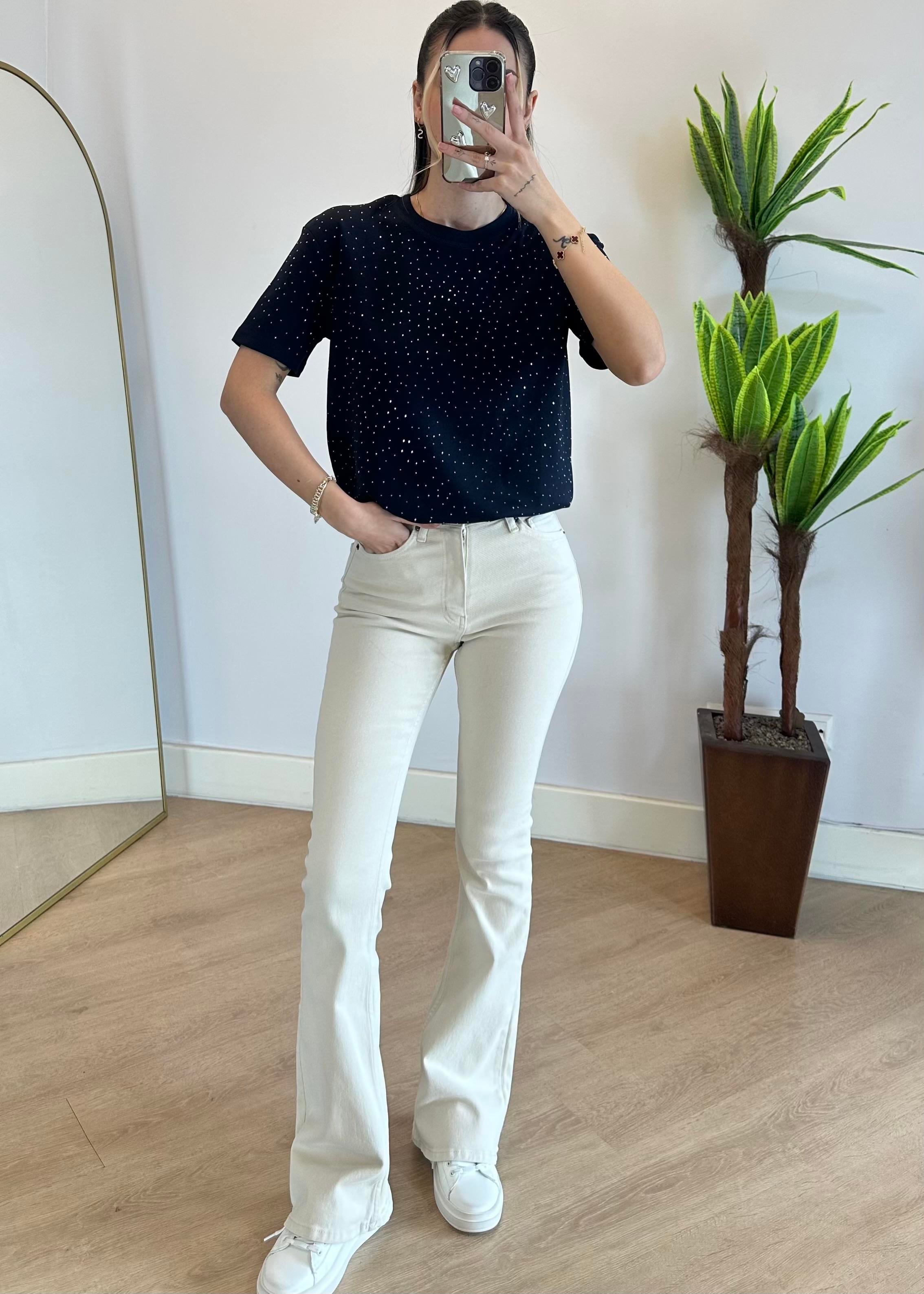 Linda İspanyol Paça Krem Jean