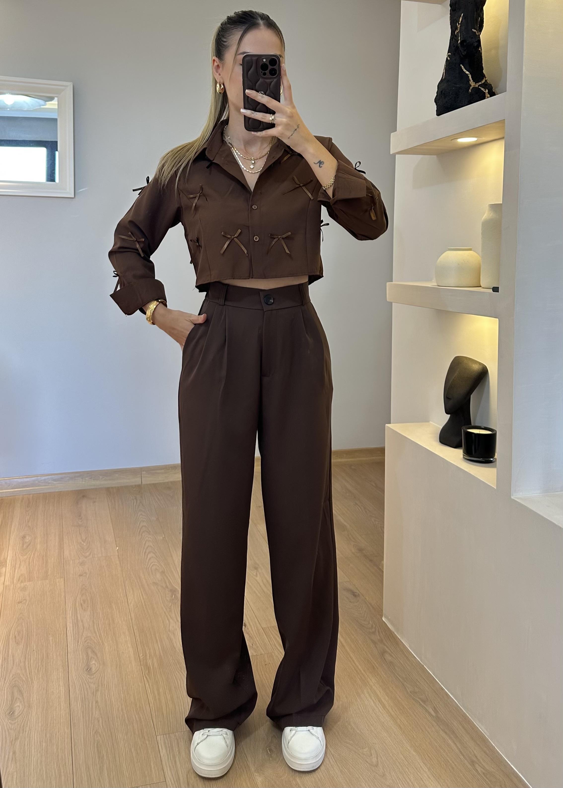 Liza Kahverengi Fiyonk Gömlek