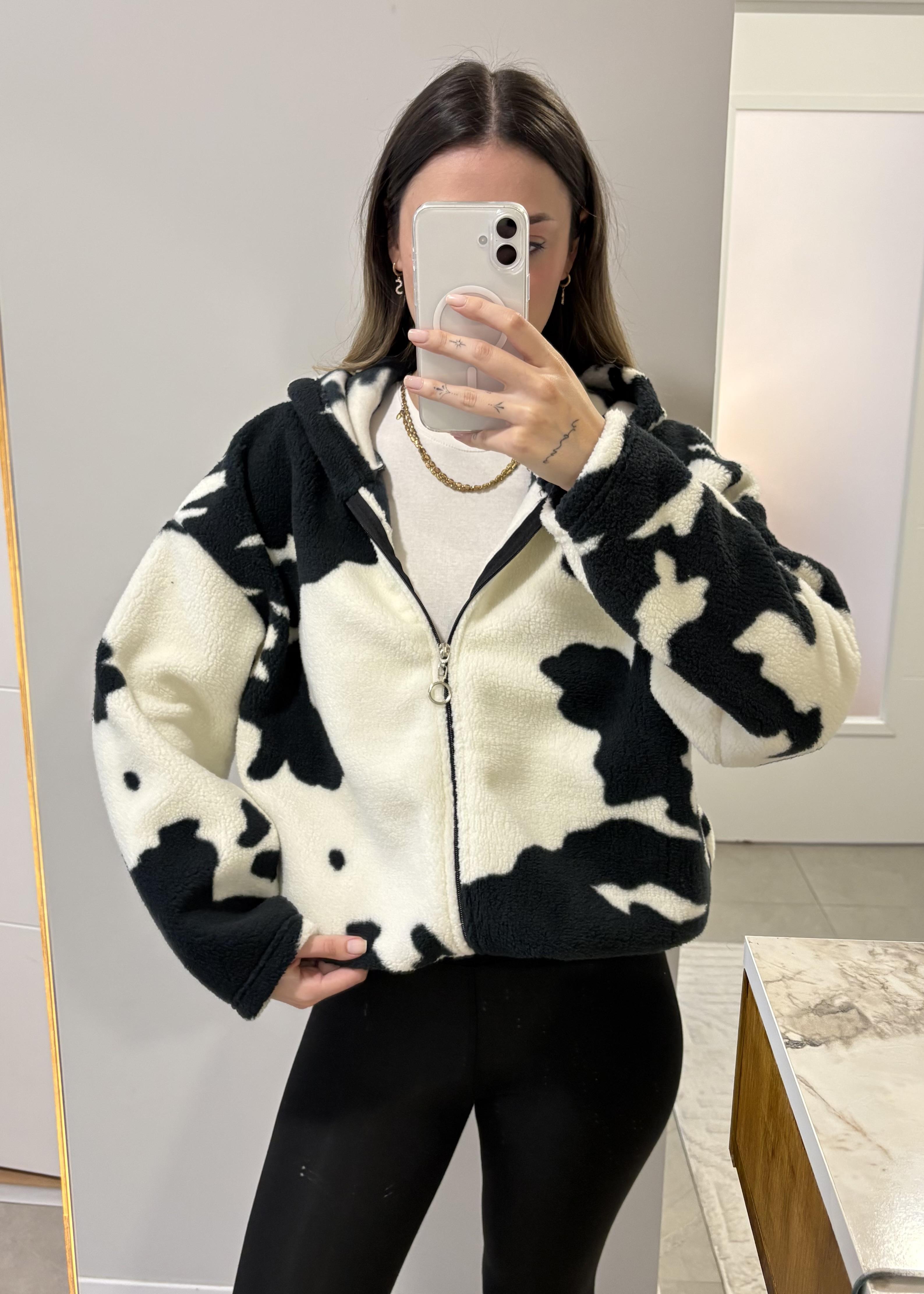 Lola Peluş Cepli Siyah Mont