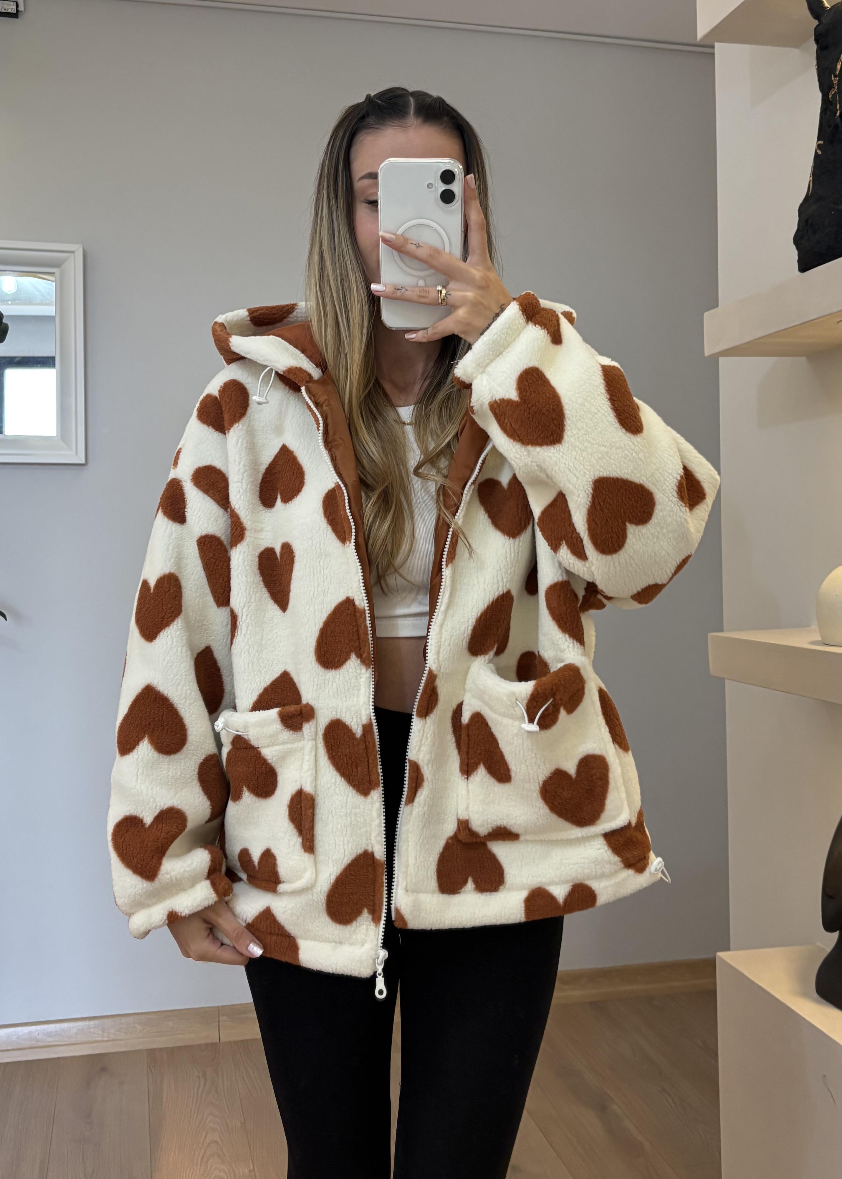 Love Turuncu Peluş Mont