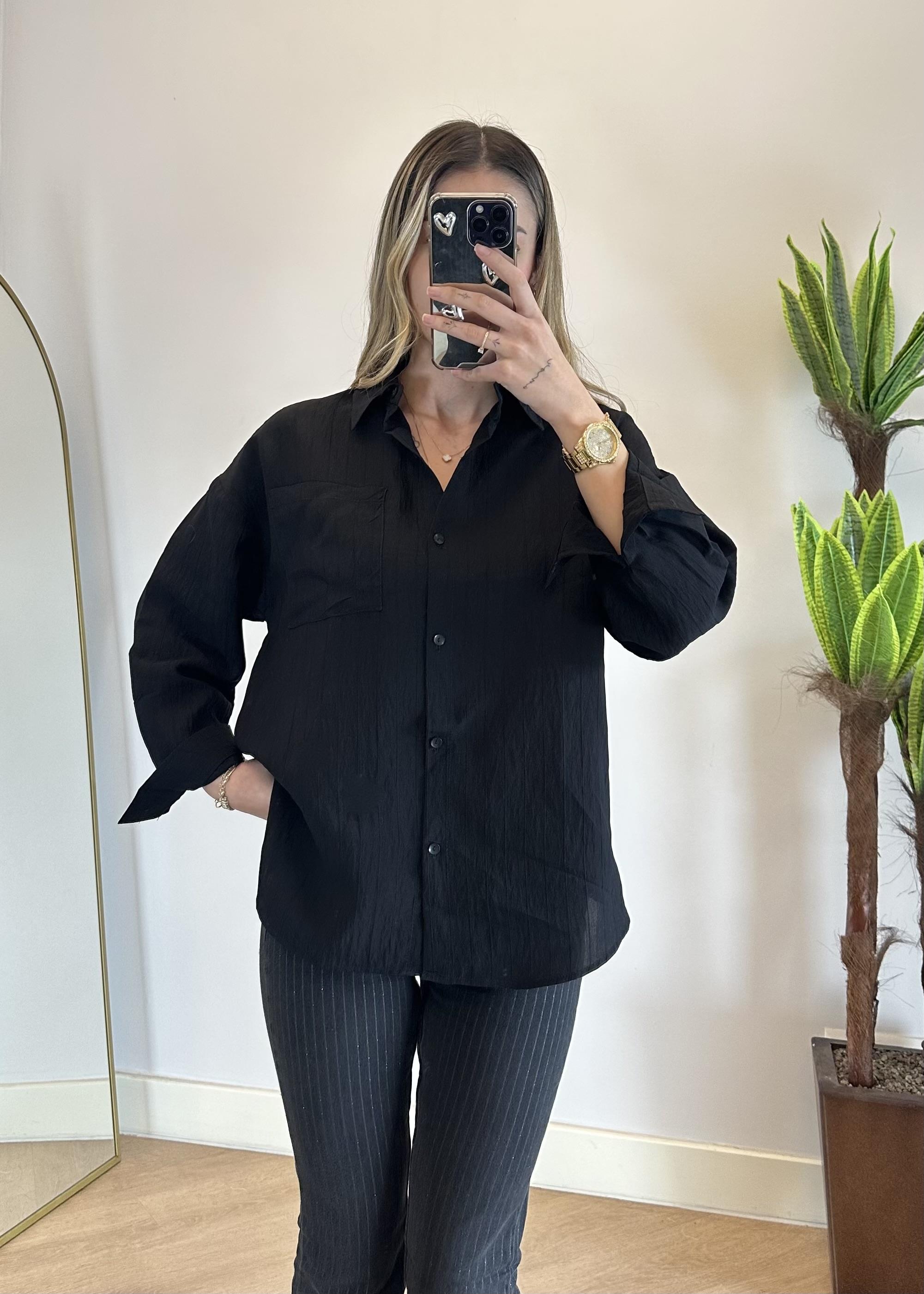 Lucy Siyah Tensel Gömlek