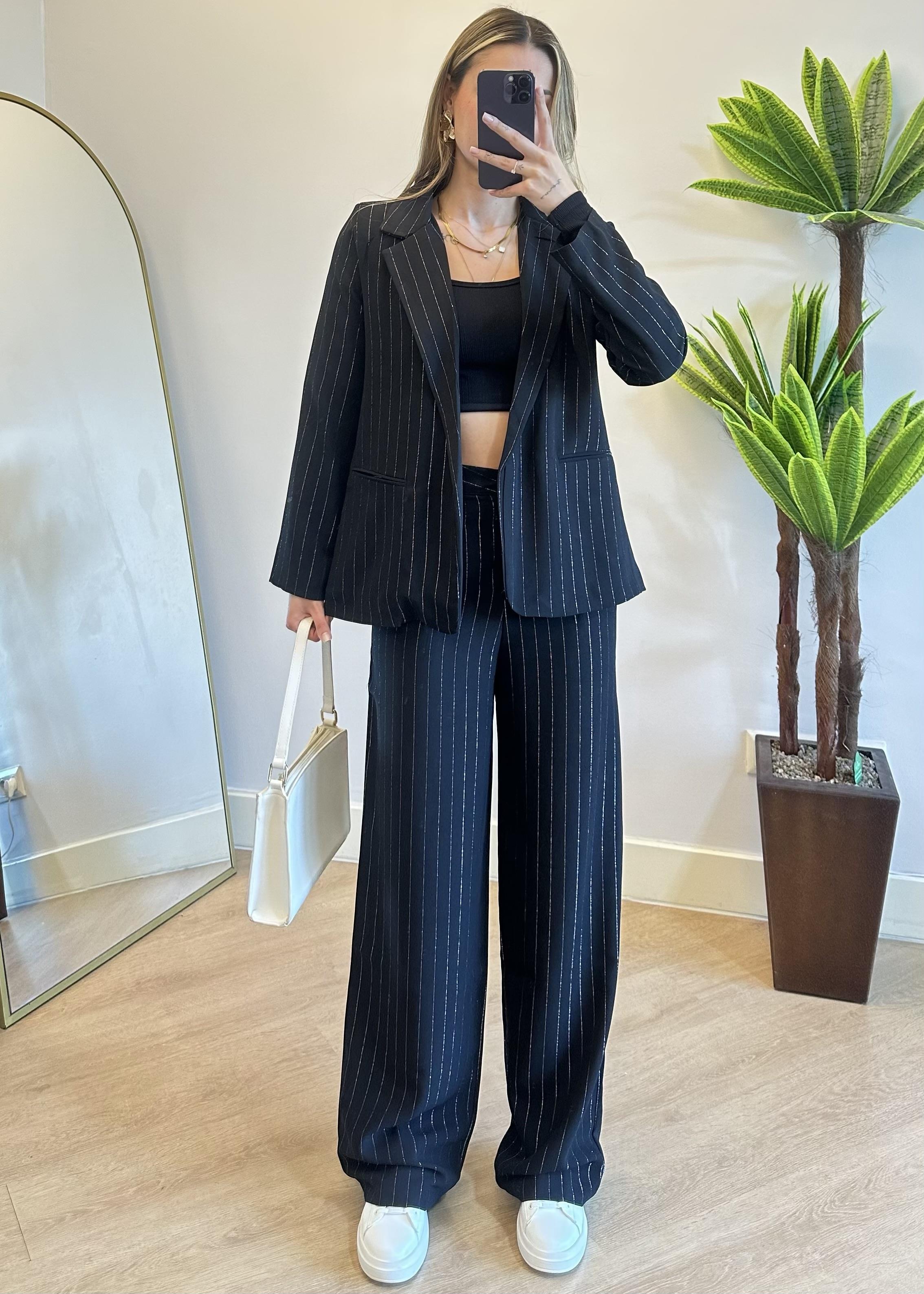 Osla Parıltılı İçi Astarlı Blazer Ceket