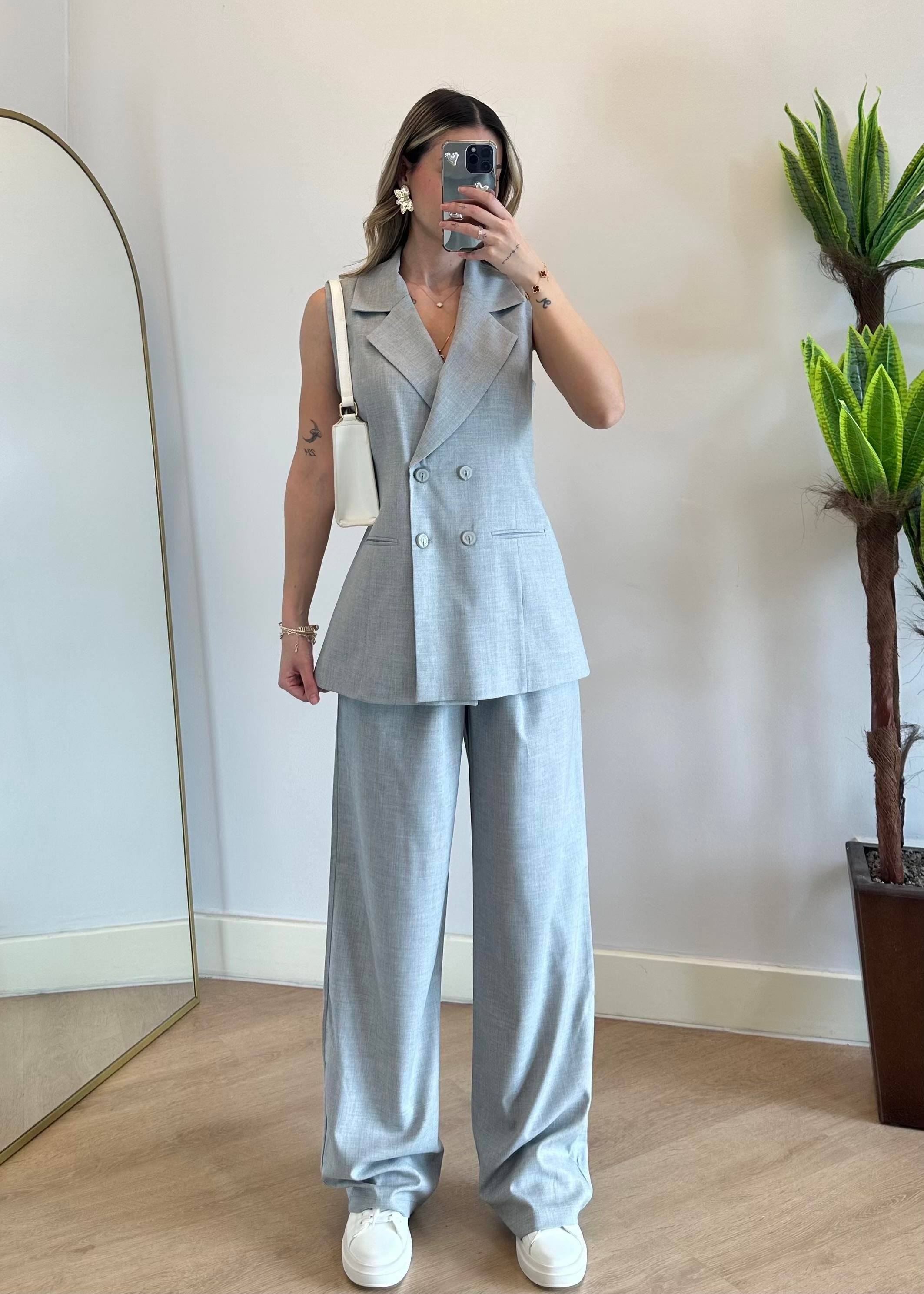 Osya Gri Yelek Takım