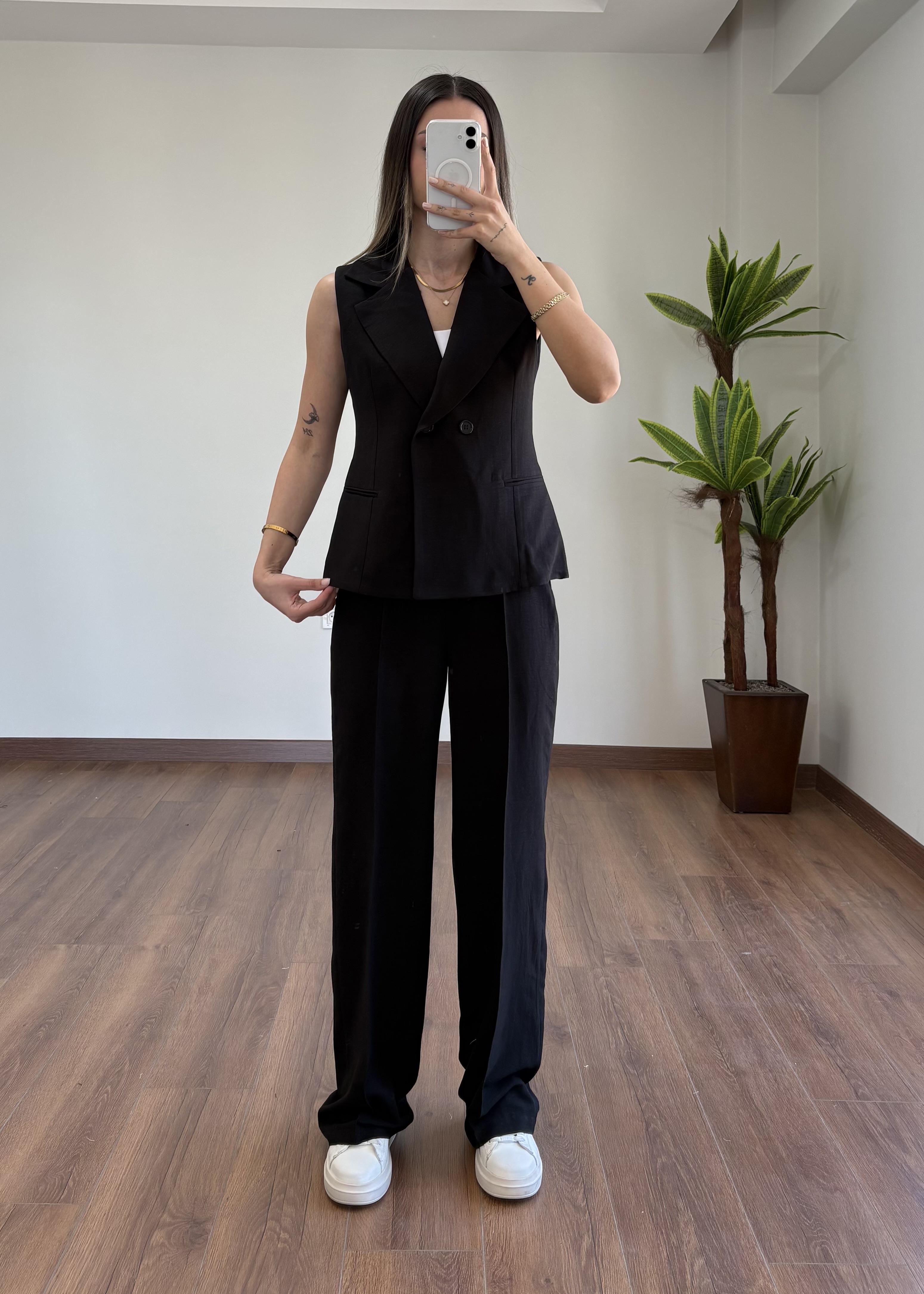 Osya Siyah Yelek Takım