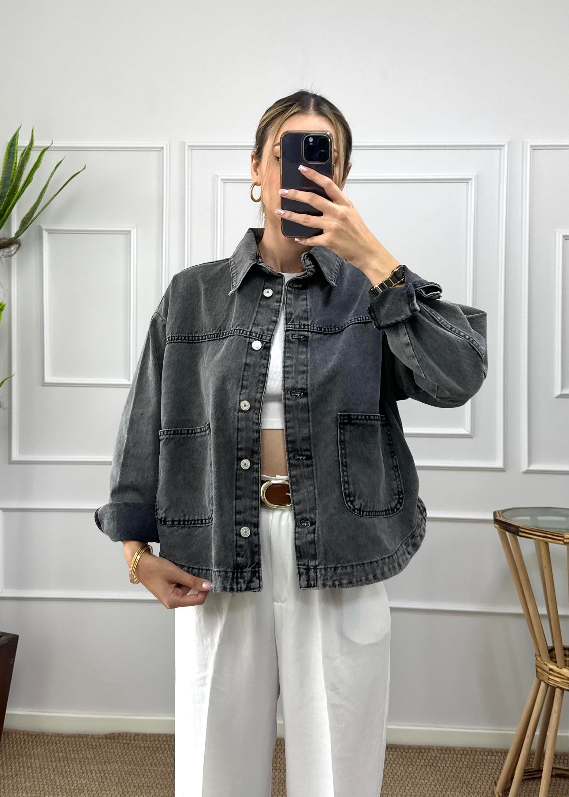 Pale Siyah Oversize Kot Ceket