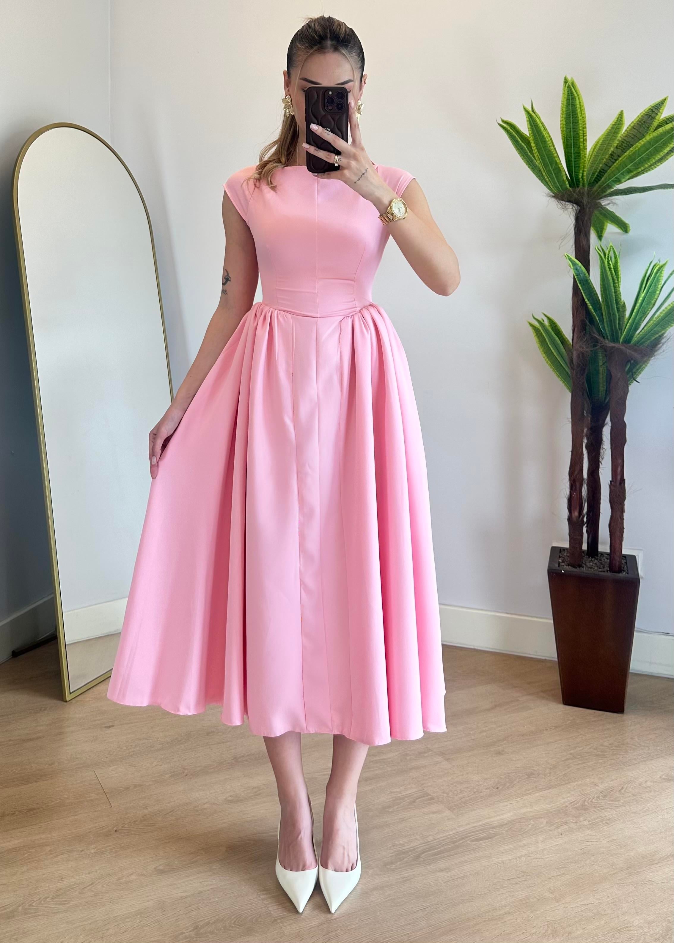 Sarah Pembe Elbise