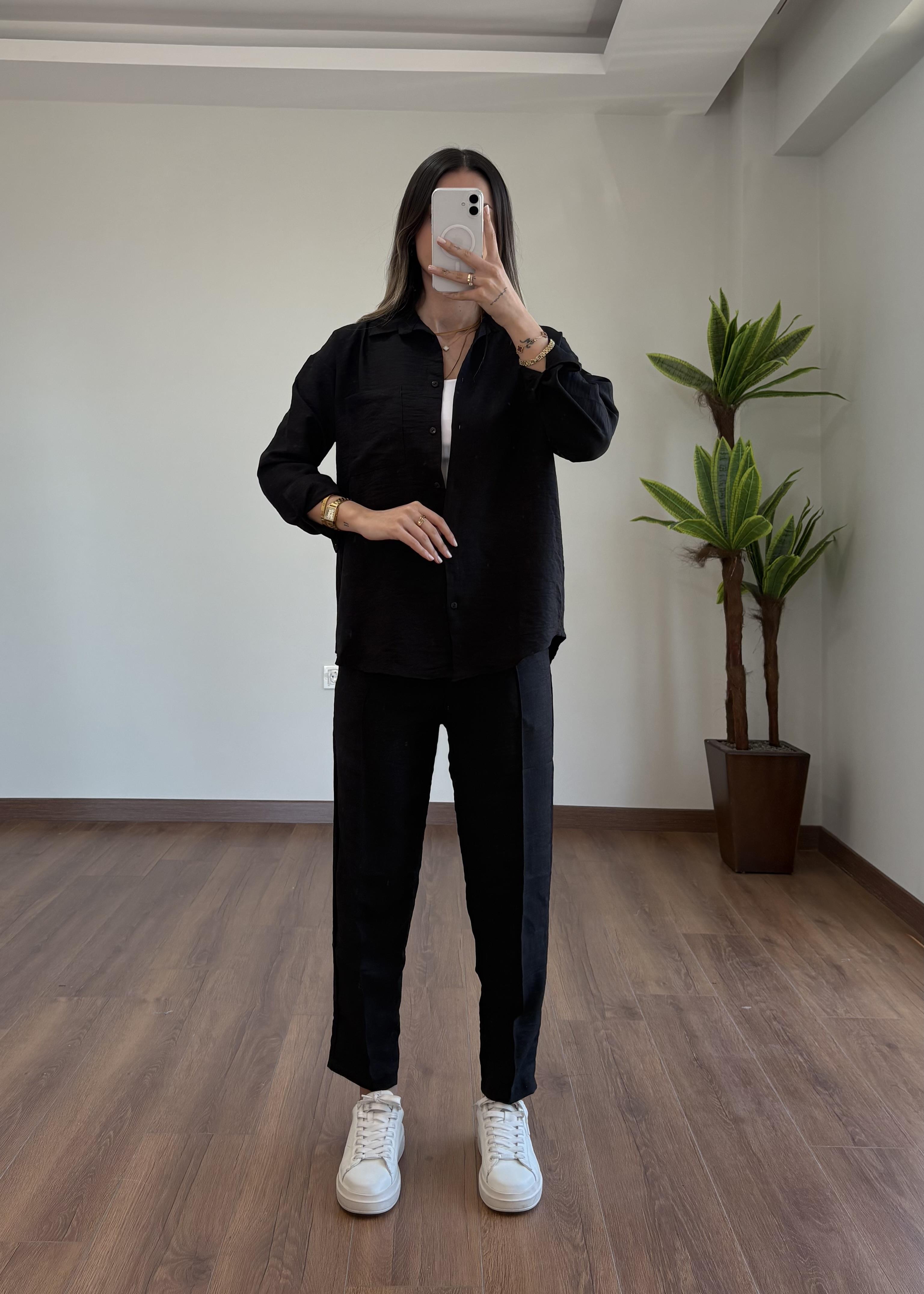 Sofya Keten Siyah Takım