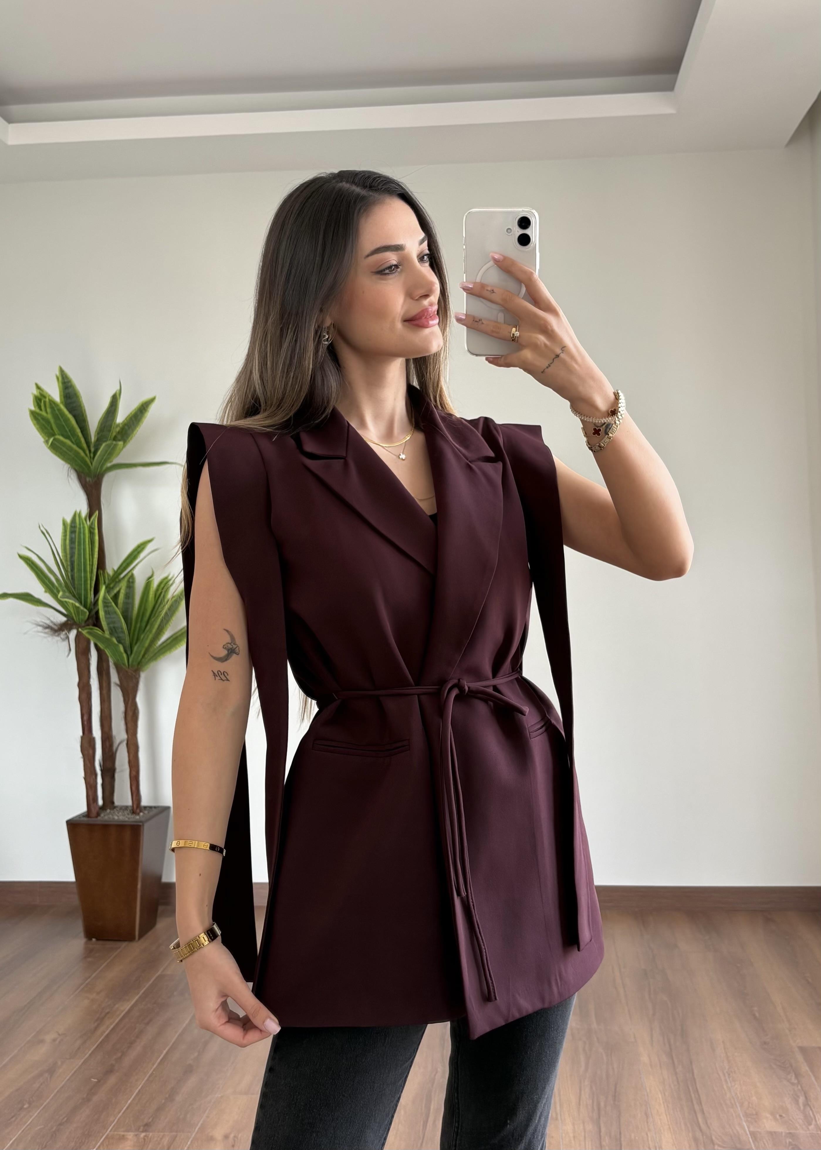 Tasarım Mürdüm Yelek