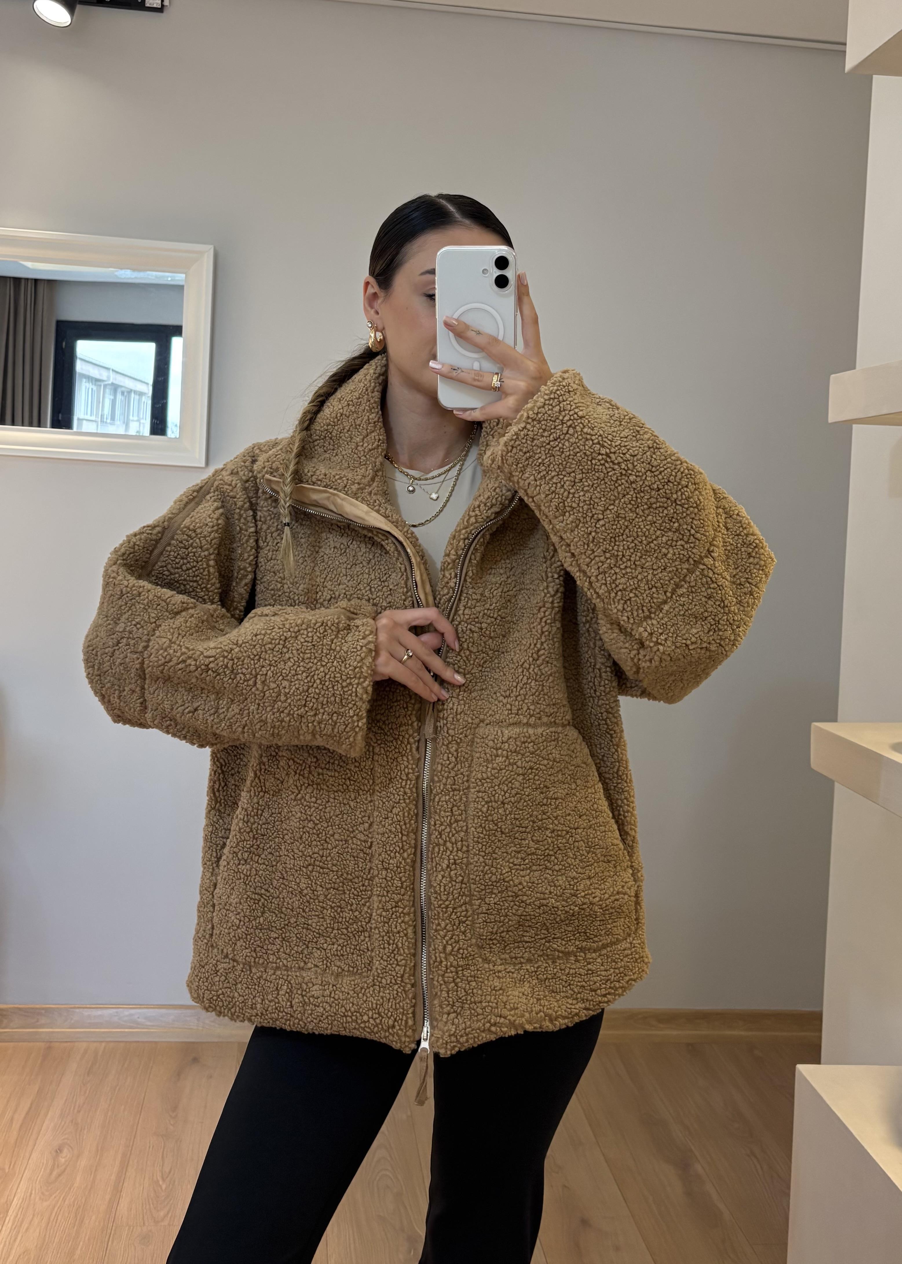 Teddy Kahverengi Peluş Mont