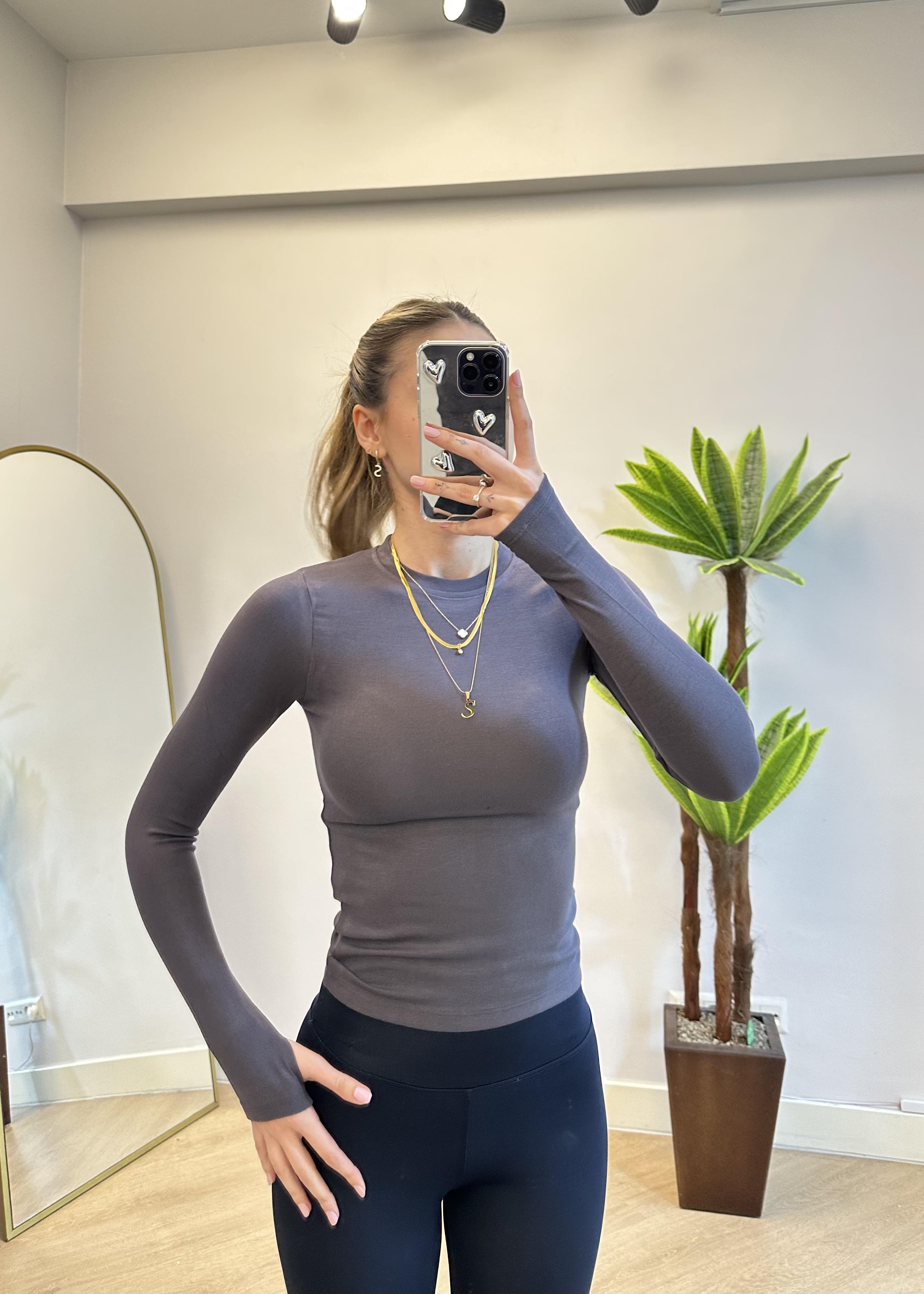 Vena Oysho İçi Şardonlu Parmak Geçmeli Füme Body