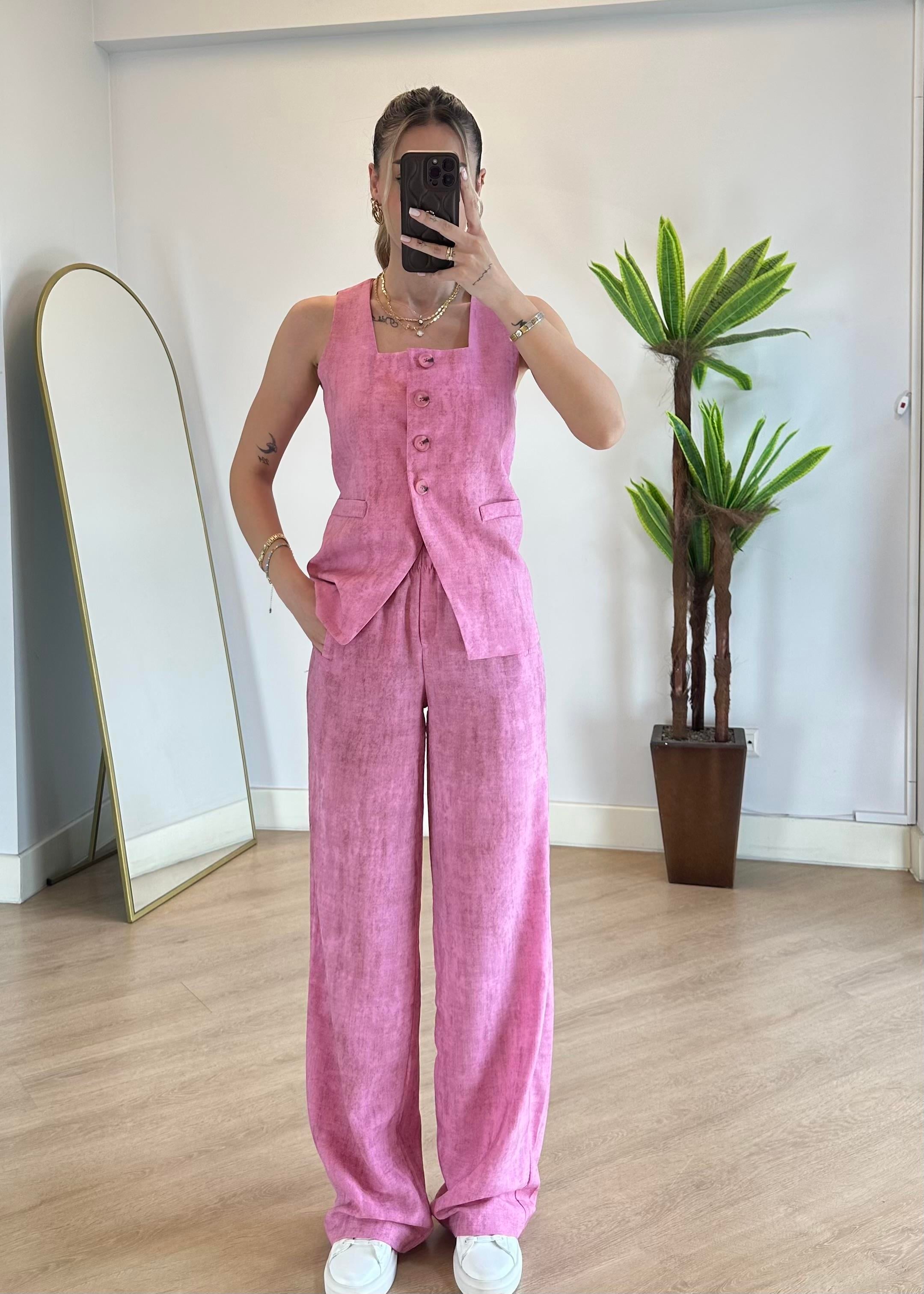 Vendy Pembe Yelek Takım