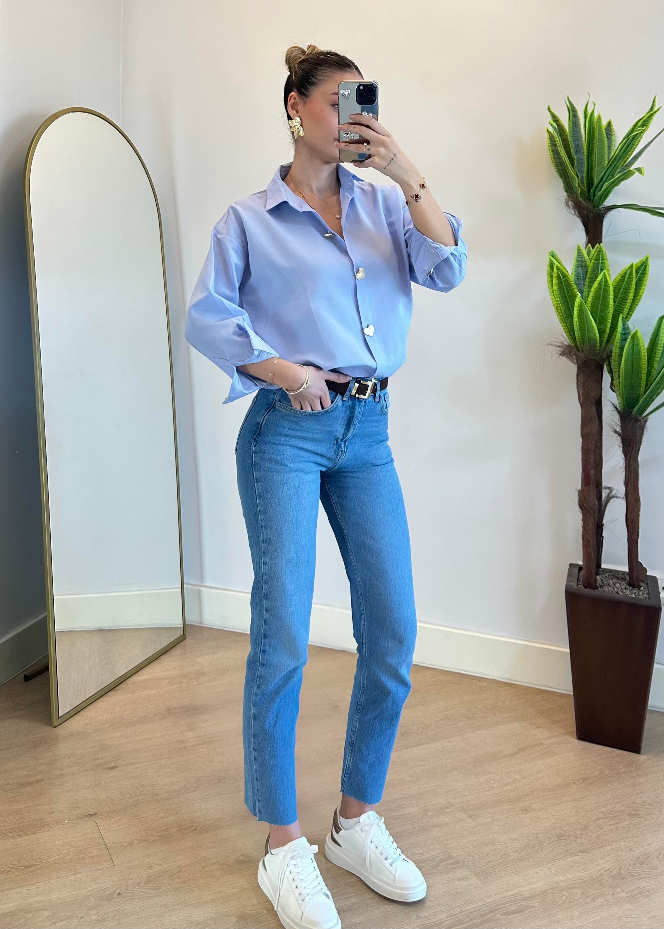 Veny Mavi Kesik Paça Zara Jean