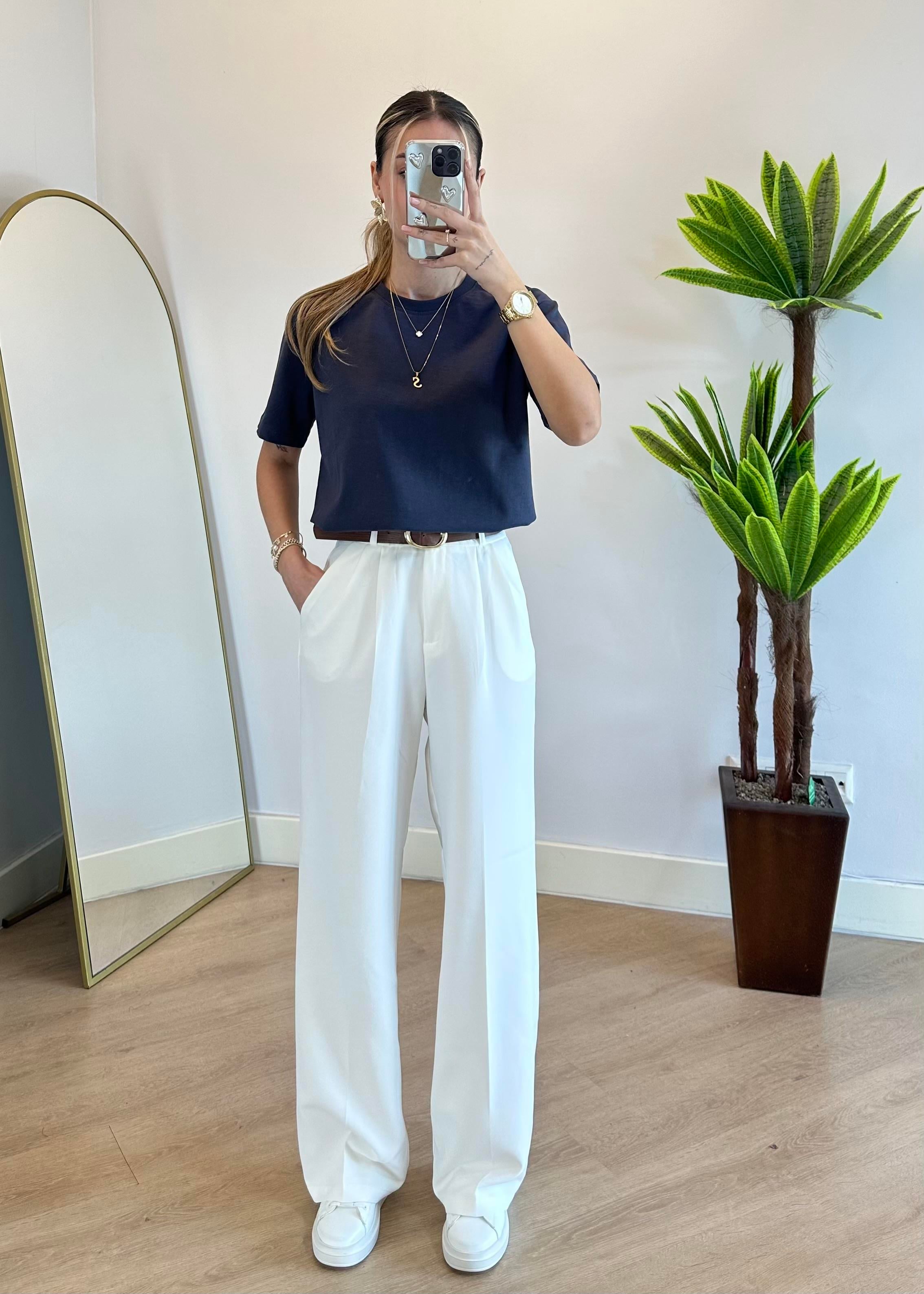Wena Oversize Yarım Kol Füme Basic T-shirt