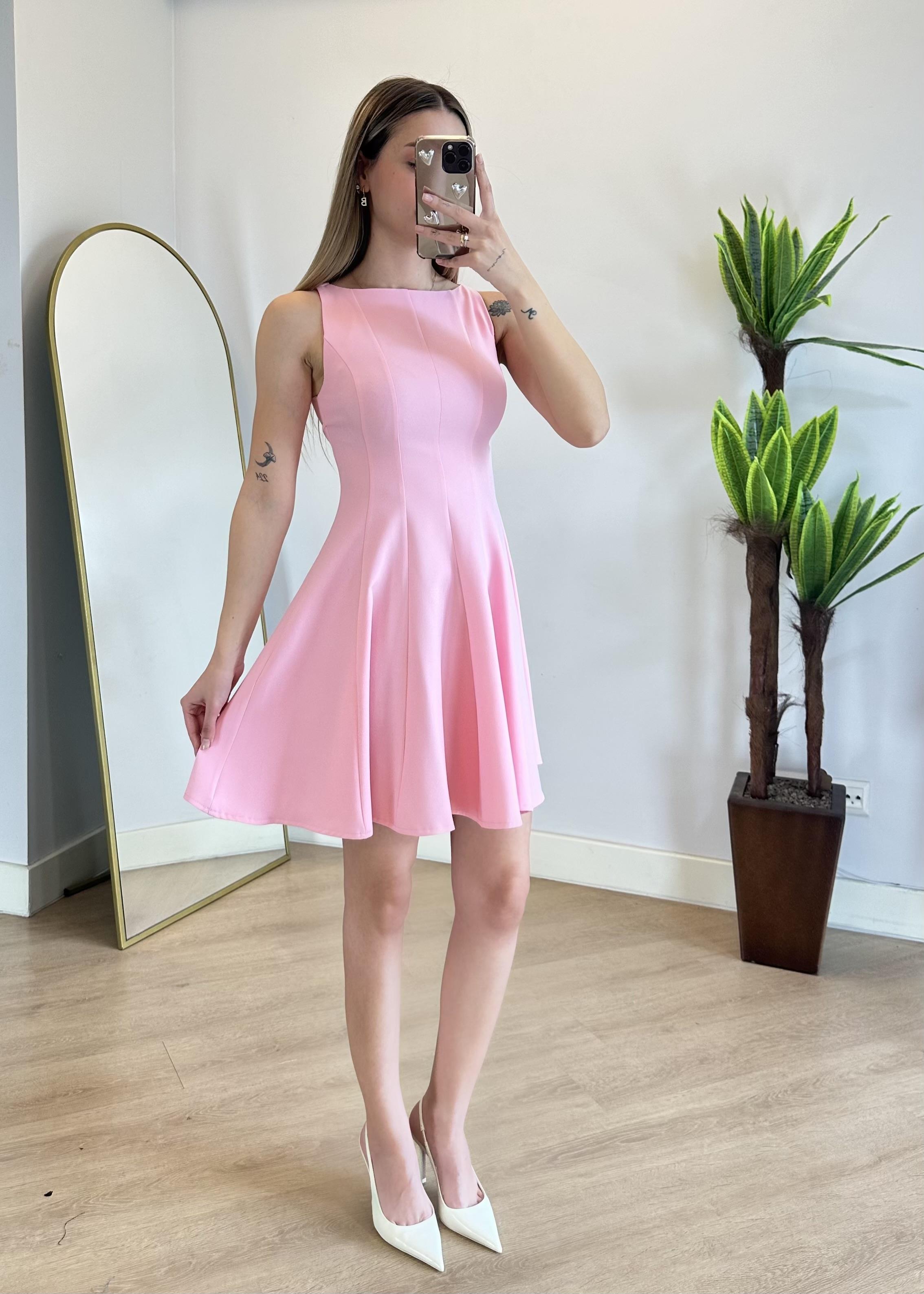 Zara Pileli Pembe Elbise