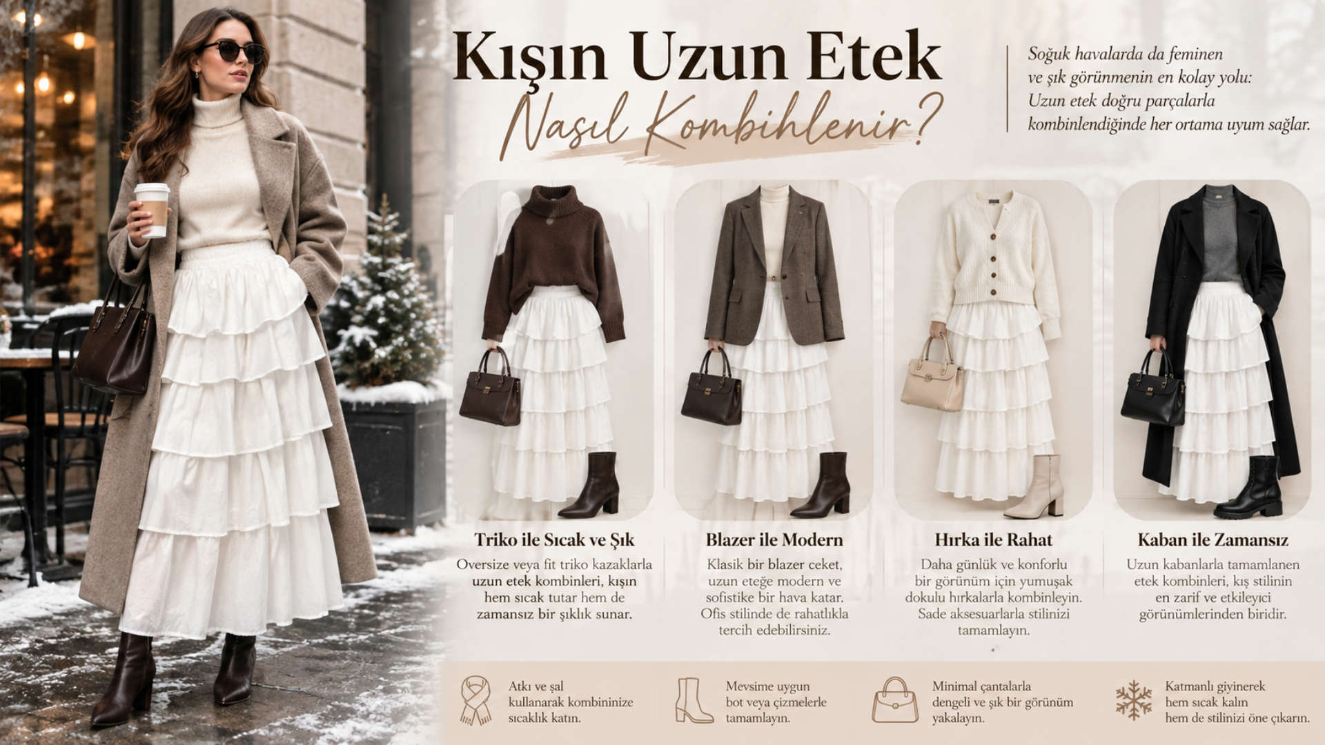 Kışın Uzun Etek Nasıl Kombinlenir