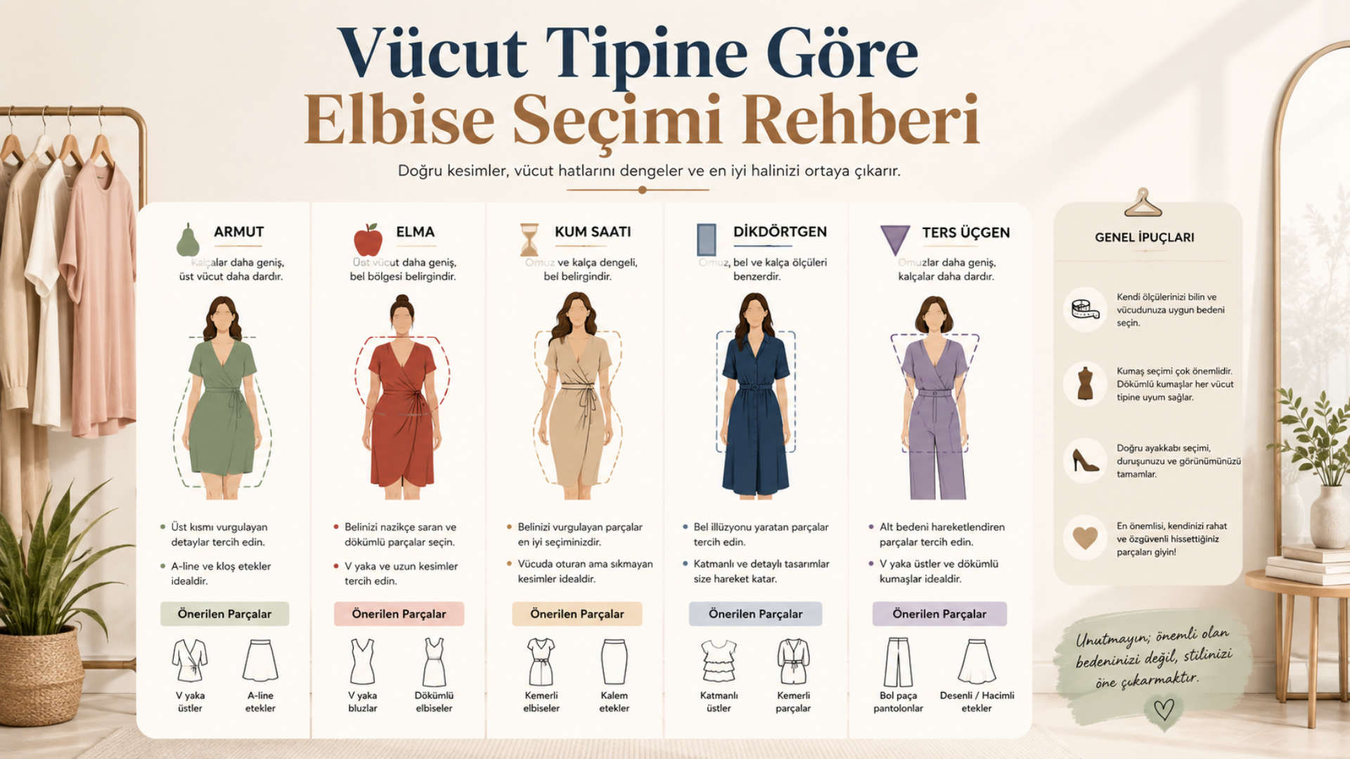 Vücut tipine göre elbise seçimi