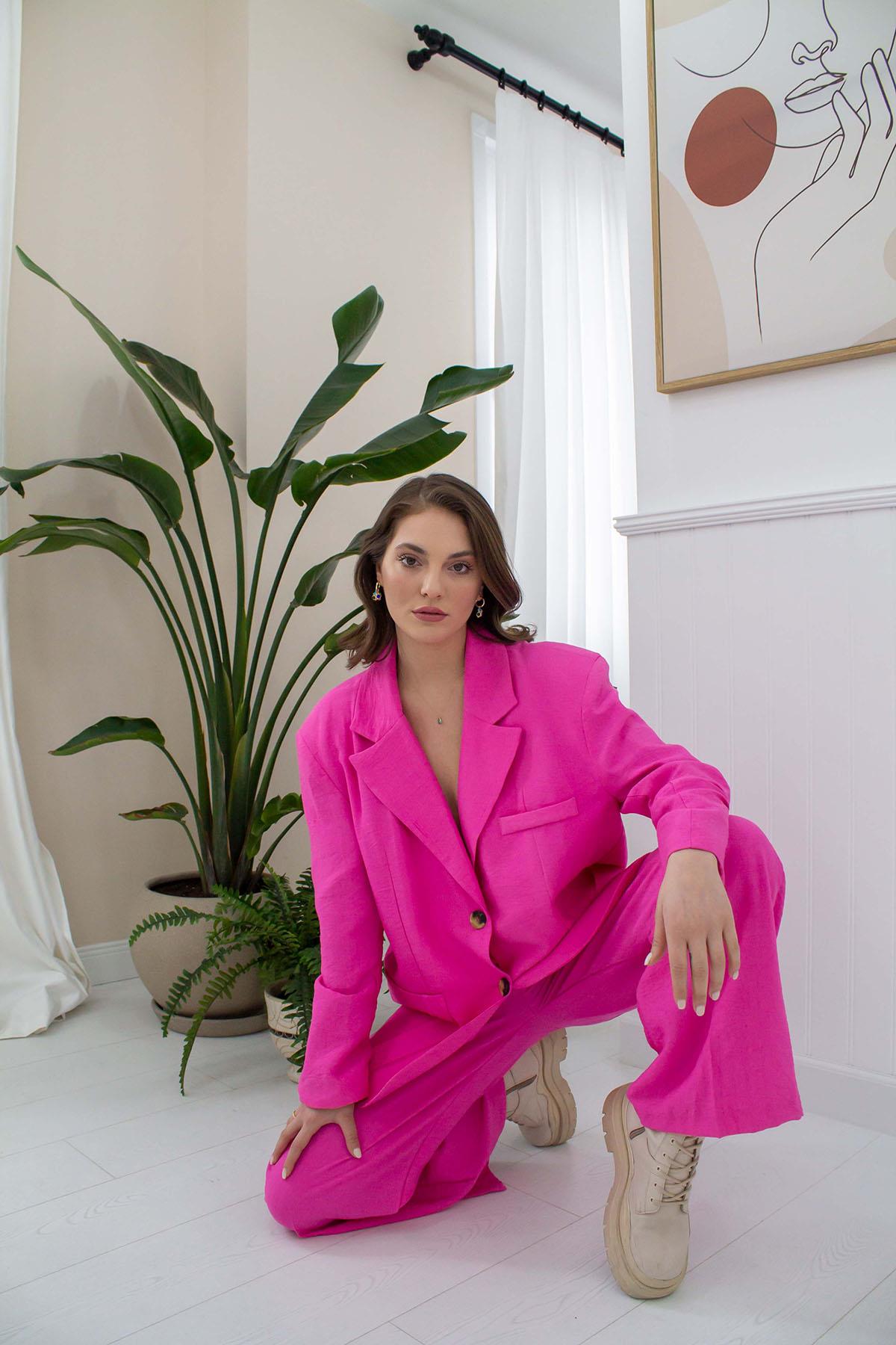 Toptan Fuşya Palazzo Takım