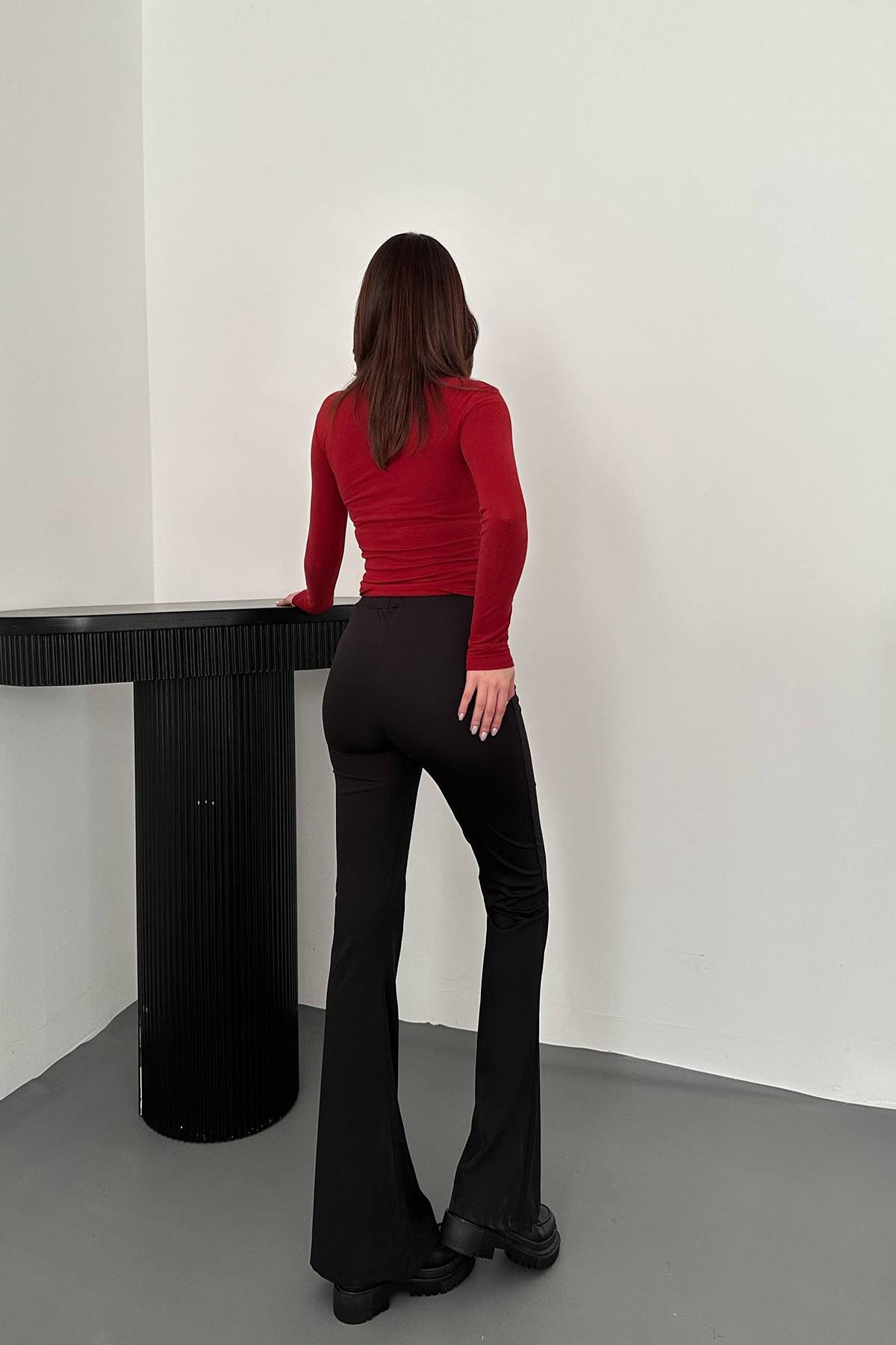 Toptan Siyah İspanyol Tayt