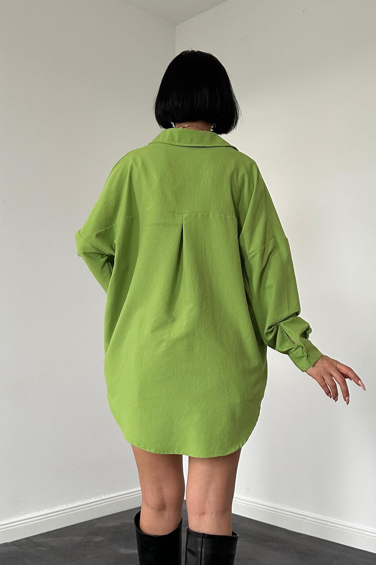 Wholesale Green Classic Pattern Hand Embroidered Shirt