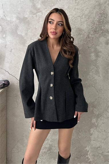 Anthracite Pleated Jacket