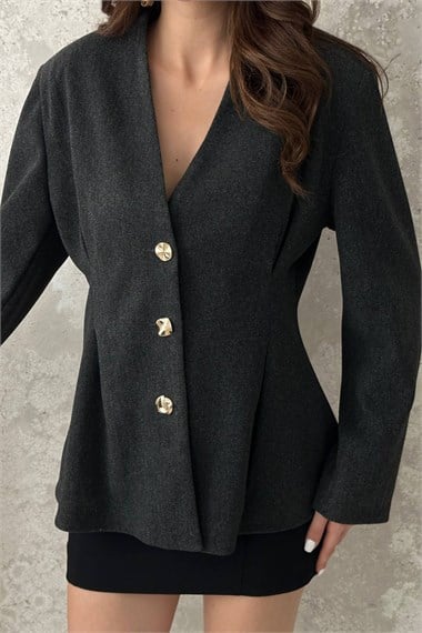 Anthracite Pleated Jacket