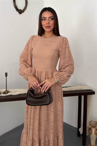 Beige Lace Dress