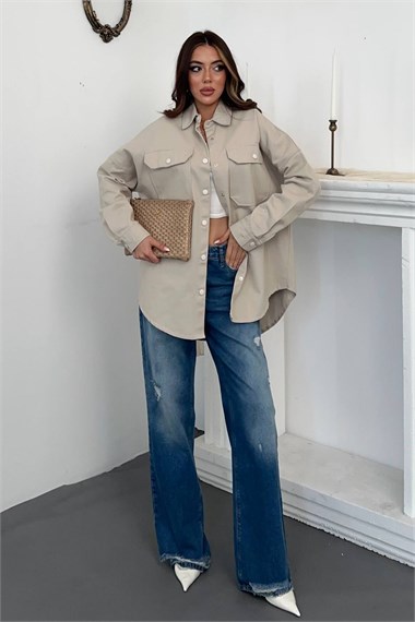 Beige Gabardine Shirt