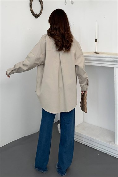 Beige Gabardine Shirt