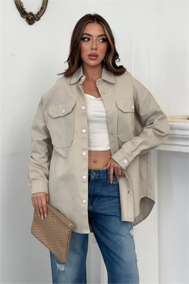 Beige Gabardine Shirt