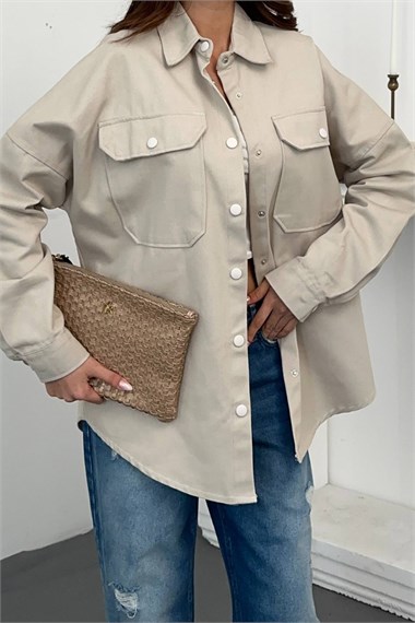 Beige Gabardine Shirt