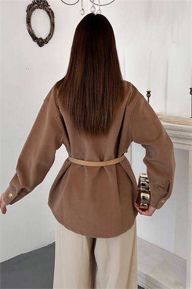 Camel Kaşe Gold Düğmeli Gömlek