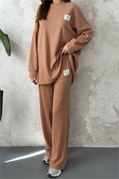 Camel Classic Corduroy Sweater And Pants Set