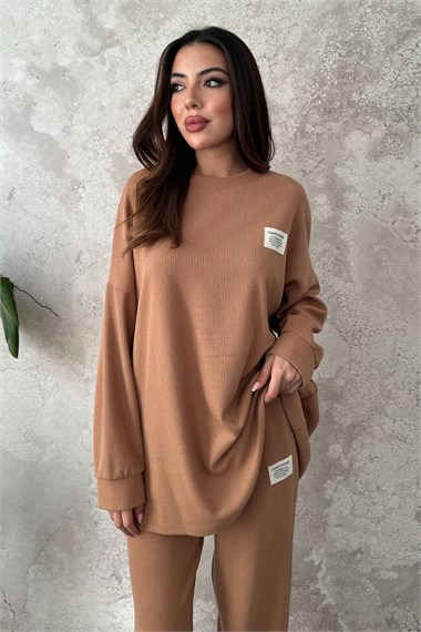 Camel Classic Corduroy Sweater And Pants Set