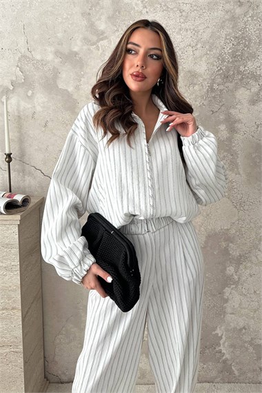 Off-white striped two-piece set