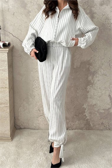 Off-white striped two-piece set