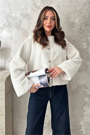 Off-White Plush Short Jacket