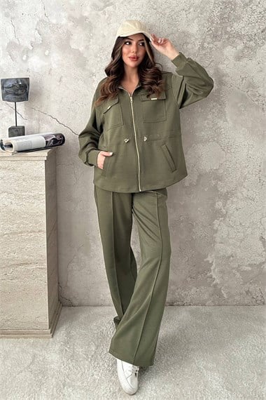 Khaki Two-Piece Set