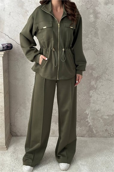 Khaki Two-Piece Set