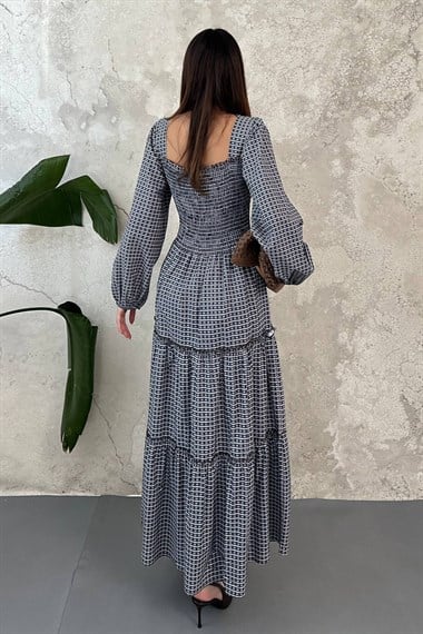 Brown Plaid Covered Yarn Dress