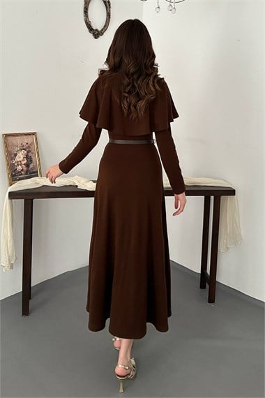Brown Cape Dress