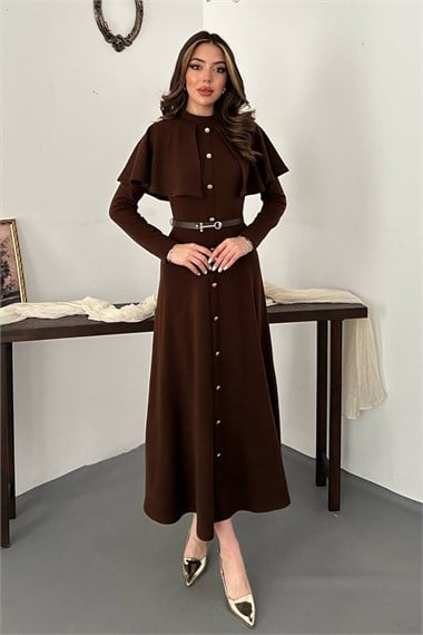 Brown Cape Dress