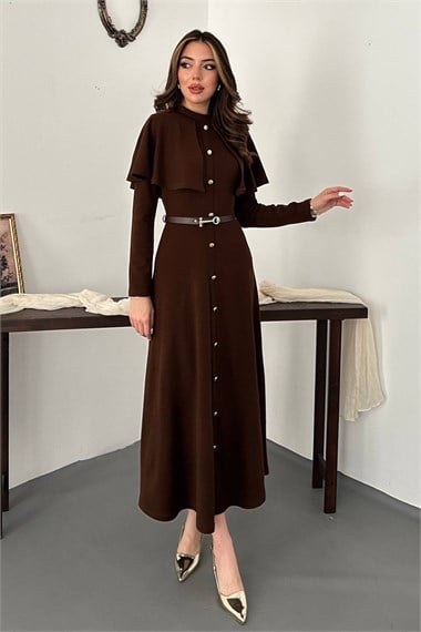 Brown Cape Dress