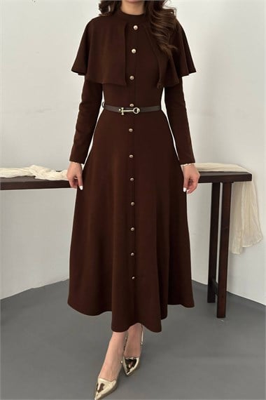 Brown Cape Dress