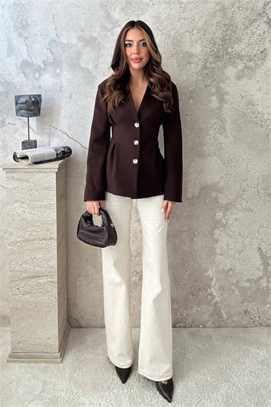Brown Pleated Jacket