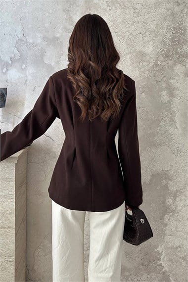 Brown Pleated Jacket