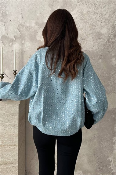 Snow Wash Sequin Jacket