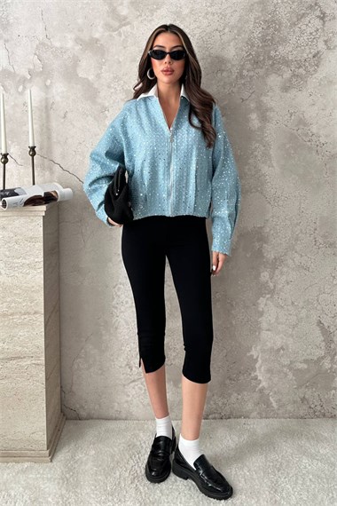 Snow Wash Sequin Jacket